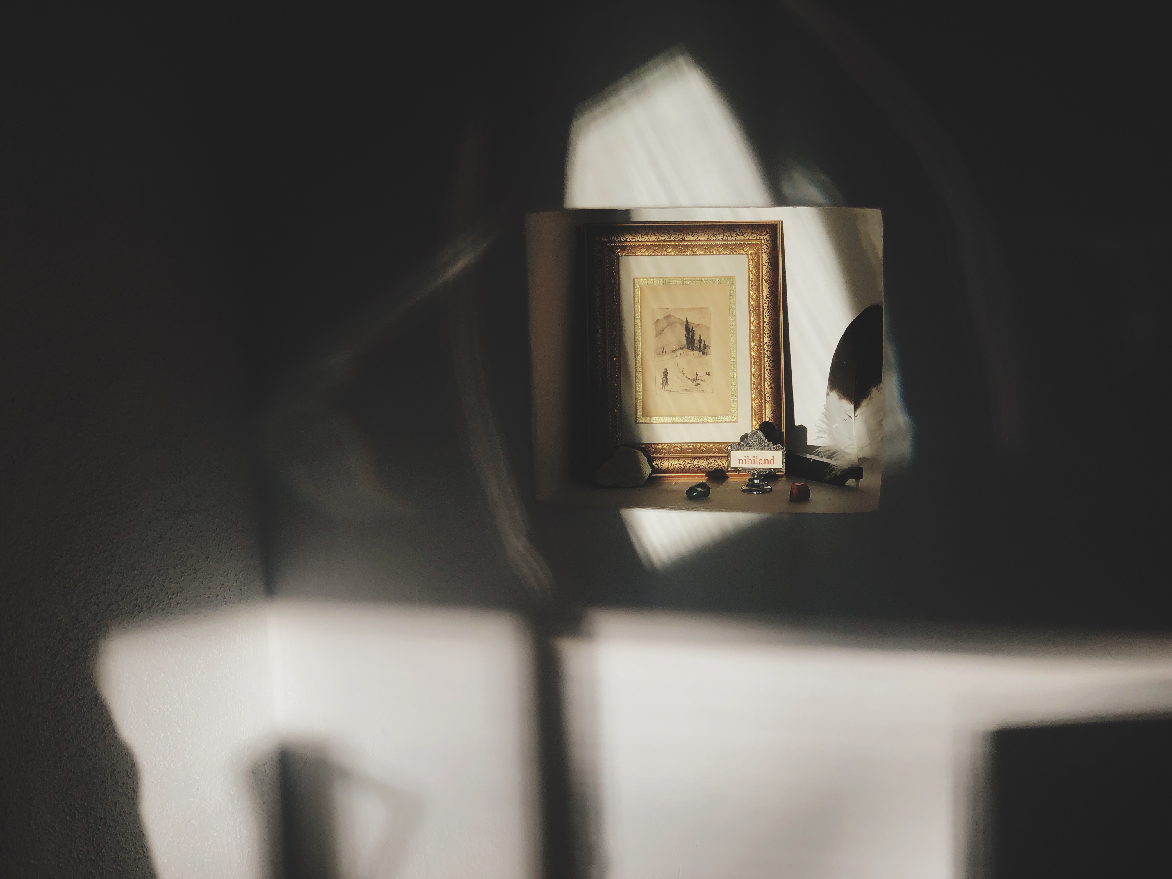 Mirror reflection of framed art